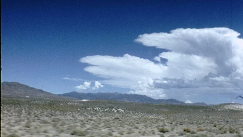 Desert Landscape AMERICA Through the Windshield Vintage Film Home 8mm Movie Stock Footage 118945762