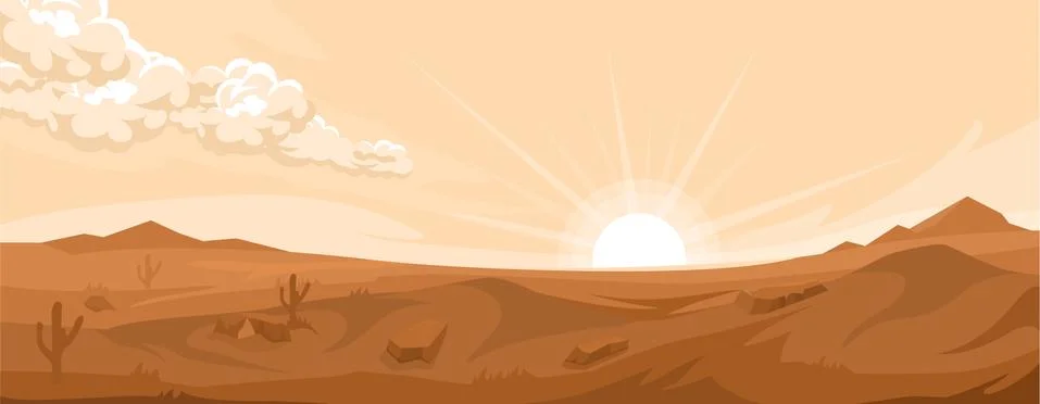Desert landscape background Stock Illustration