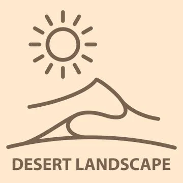 Desert landscape banner Stock Illustration