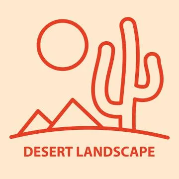 Desert landscape banner Stock Illustration