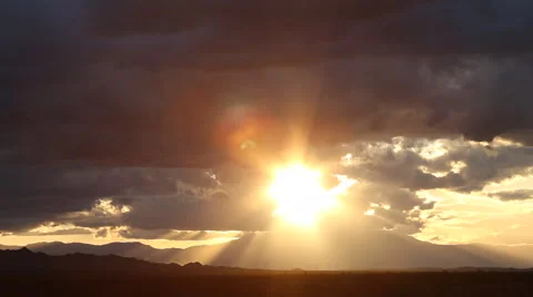 Desert – Landscape with Clouds 10 – Sunset Timelapse Stock Footage 48046210