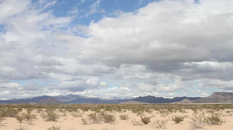 Desert – Landscape with Clouds 2 - Timelapse Stock Footage 48046329