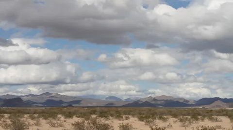 Desert – Landscape with Clouds 5 -- Timelapse Stock Footage 48046397