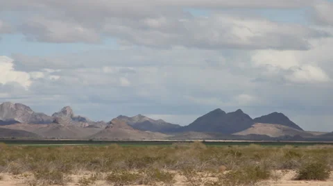Desert – Landscape with Clouds and Sandstorm 4 Stock Footage 48046348
