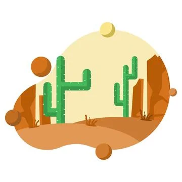 Desert landscape concept, 404 error page. problematic site. Stock Illustration