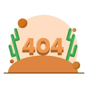 Desert landscape concept, 404 error page. problematic site. Stock Illustration