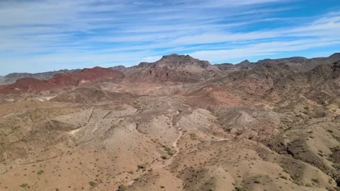 Desert Landscape With Distant Mountains Stock-Footage 209296221