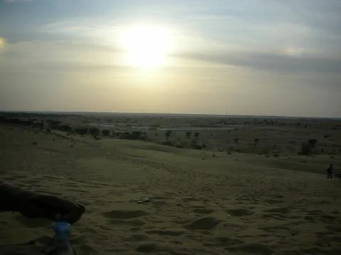 Desert landscape in the evening Stock Photos