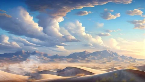 Desert landscape with mountains Stock Footage 338240896