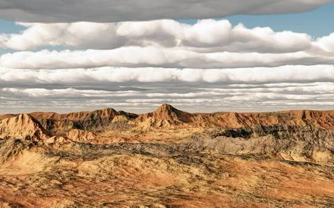 Desert landscape with mountains Stock Illustration
