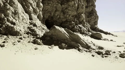 Desert landscape with rugged rocks under bright sunlight in tranquil isolation Stock Footage 341831721