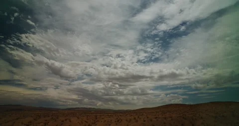 Desert landscape with striking two-layered cloud system. Stock Footage 345732687