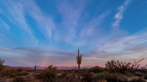 Desert Landscape Sunset Time Lapse In Arizona Near Phoenix Stock Footage 157992737