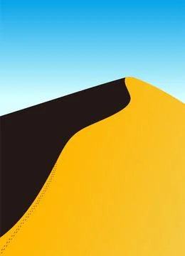 Desert landscape on the sunset, vector illustration Stock Illustration