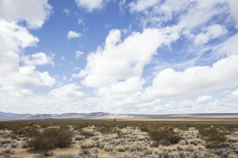 Desert landscape time lapse with cloud movement, in Mojave National Preserve. Stock Footage 118204534