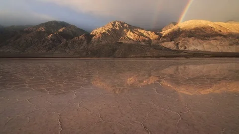 Desert Landscape timelapse with rainbow Stock Footage 84288334