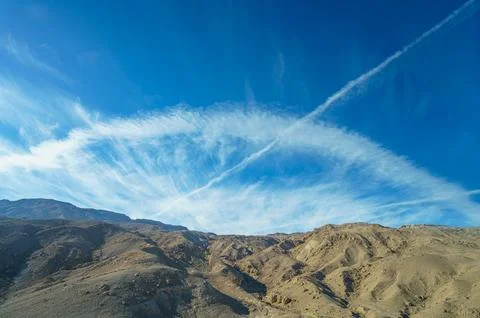 Desert Landscape with Unique Cloud Formation in Egypt Stock Photos