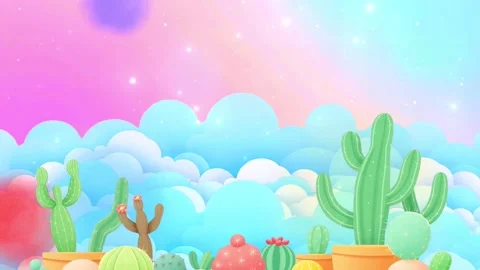 Desert Landscape with Unique Plants Under a Vast Sky Stock Footage 303814174