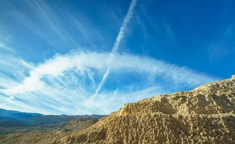 Desert Landscape View Between Hurghada and Cairo Egypt 库存照片