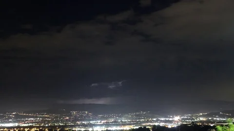 Desert Lightning Storm Time Lapse Santa Clarita Stock Footage 80208898
