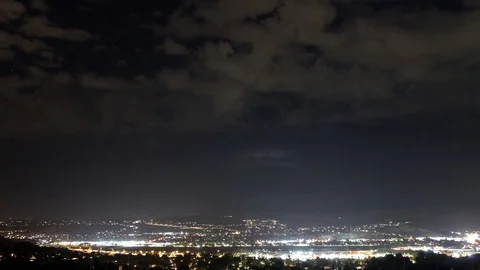 Desert Lightning Storm Time Lapse Santa Clarita Stock Footage 80208933
