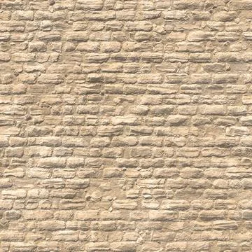 Desert limestone brick wall, old uneven yellow brick wall, background texture Stock Illustration