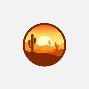 Desert logo design illustration Illustrazione stock