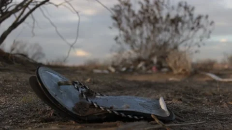 Desert - Lost Shoe Stock Footage 46224321
