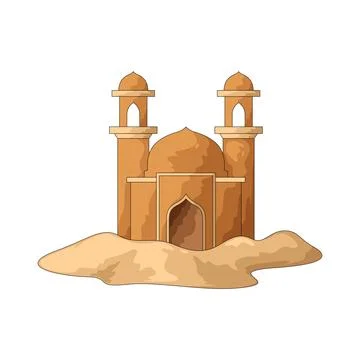 Desert mosque illustration Stock Illustration