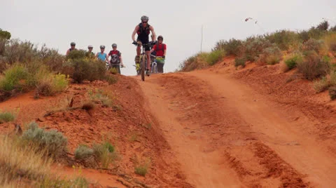 Desert Mountain Biking Sandy Decent Video stock 25209482