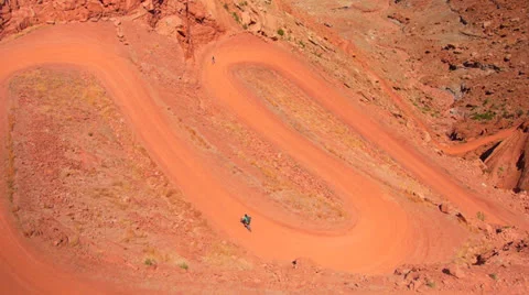 Desert Mountain Biking on Winding Steep Road Video stock 25214042