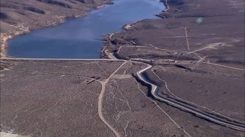 Desert Mountain Lake Stock Footage 40684086