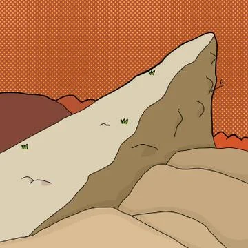 Desert mountain peak Stock Illustration