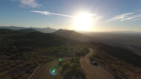 Desert mountain sunset Stockbeeldmateriaal 70791210