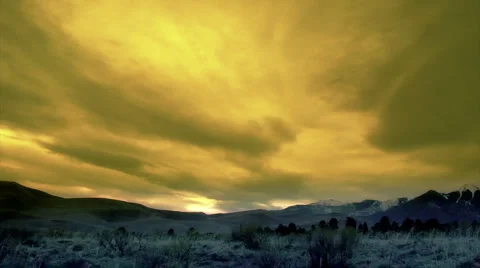 Desert Mountain Sunset Time Lapse Stock Footage 6418168