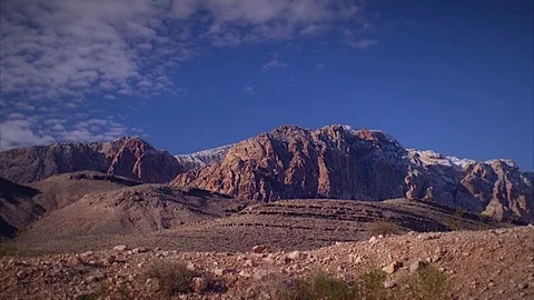 Desert Mountain Views with Light Snow (static) Video stock 82591692