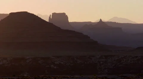 Desert Mountains, Cliffs and Sand Early Morning Video stock 25208402
