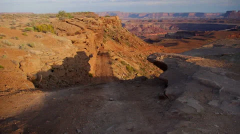 Desert Mountains, Cliffs and Sand Early Morning Video stock 25209044