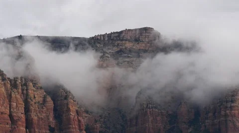 Desert Mountains in the Mist. 4K. Stock Footage 54708891