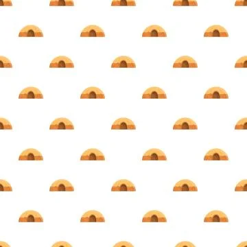 Desert mud hut patterns on a white background Stock Illustration