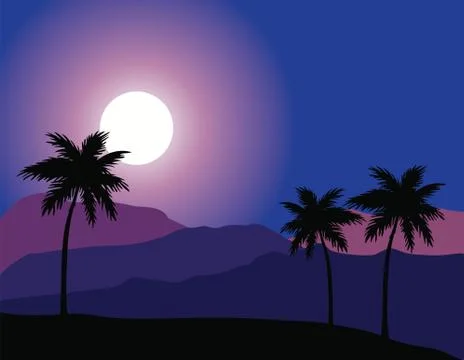 Desert Night Background Stock Illustration