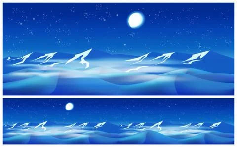 Desert at night Stock Illustration