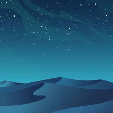 Desert at night Stock Illustration