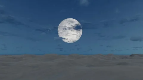 Desert night moon rise time-lapse Video stock 311060279