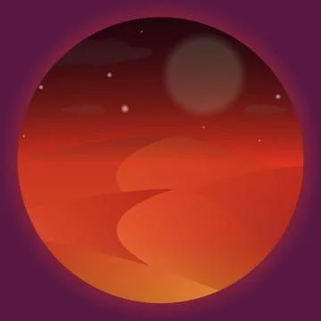 Desert night. Vector starry night on the desert. Night landscape Stock Illustration