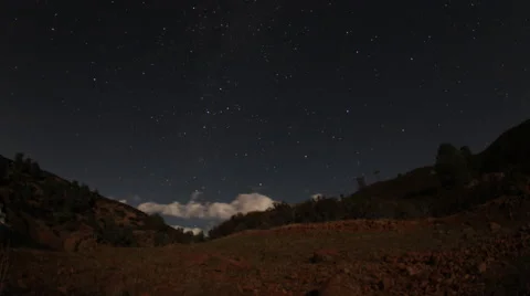 Desert at Nighttime : Time Lapse Stock Footage 64601056