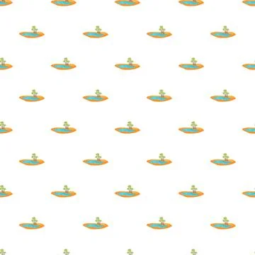 Desert oasis and palm tree pattern background 스톡 일러스트