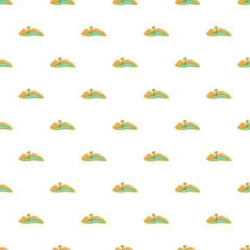 Desert oasis with palm tree seamless pattern イラスト素材