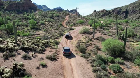 Desert Offroading Third Person View | 4k 60fps Cinematic Drone Video Stock Footage 247465963
