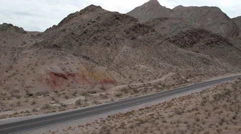 Desert Pan With Car 2 Stock Footage 8344107